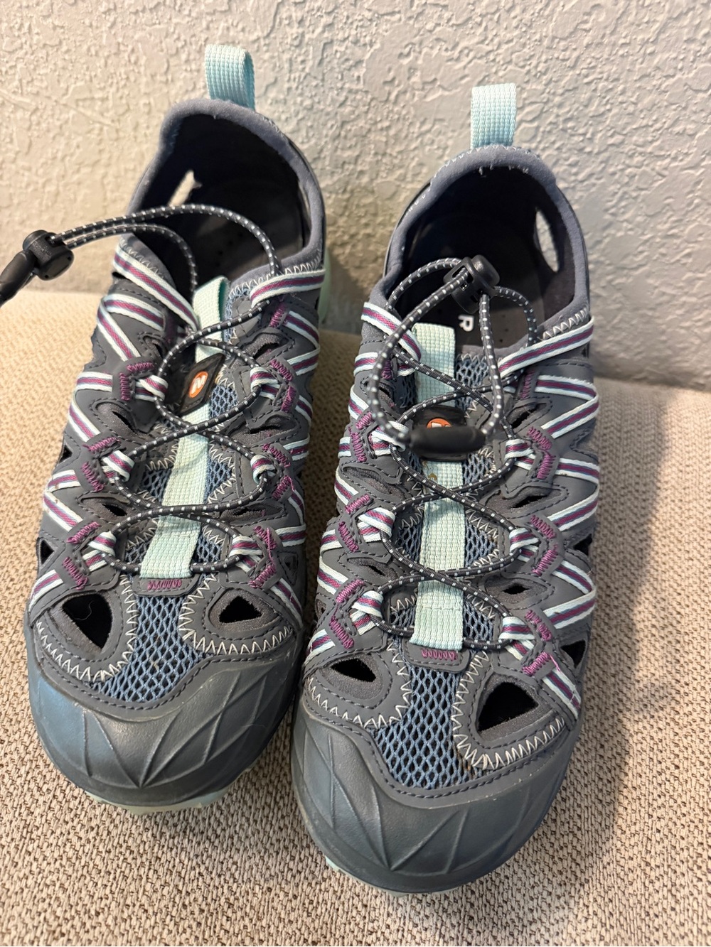 Merrell Women's Grey and Mint Outdoor Hiking Water Sandal Sneaker